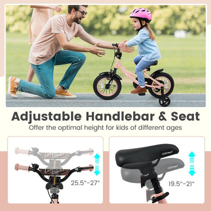 Kids Bike 12-18 Inch with Training Wheels - PinkKids BikeTorqelo.com