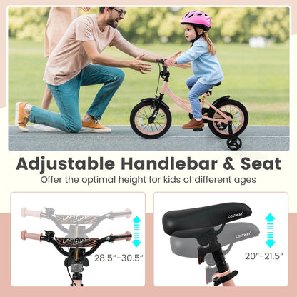 Kids Bike 12-18 Inch with Training Wheels - PinkKids BikeTorqelo.com