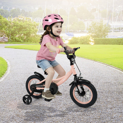 Kids Bike 12-18 Inch with Training Wheels - PinkKids BikeTorqelo.com