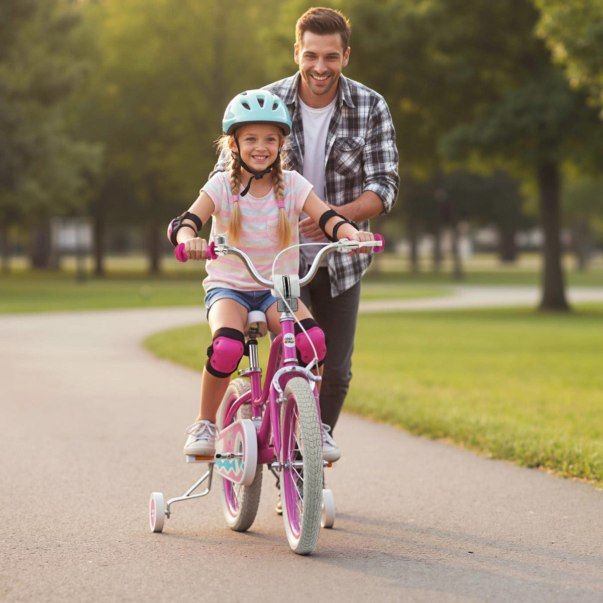 Kids Bike 12-18 Inch with Training Wheels - PinkKids BikeTorqelo.com