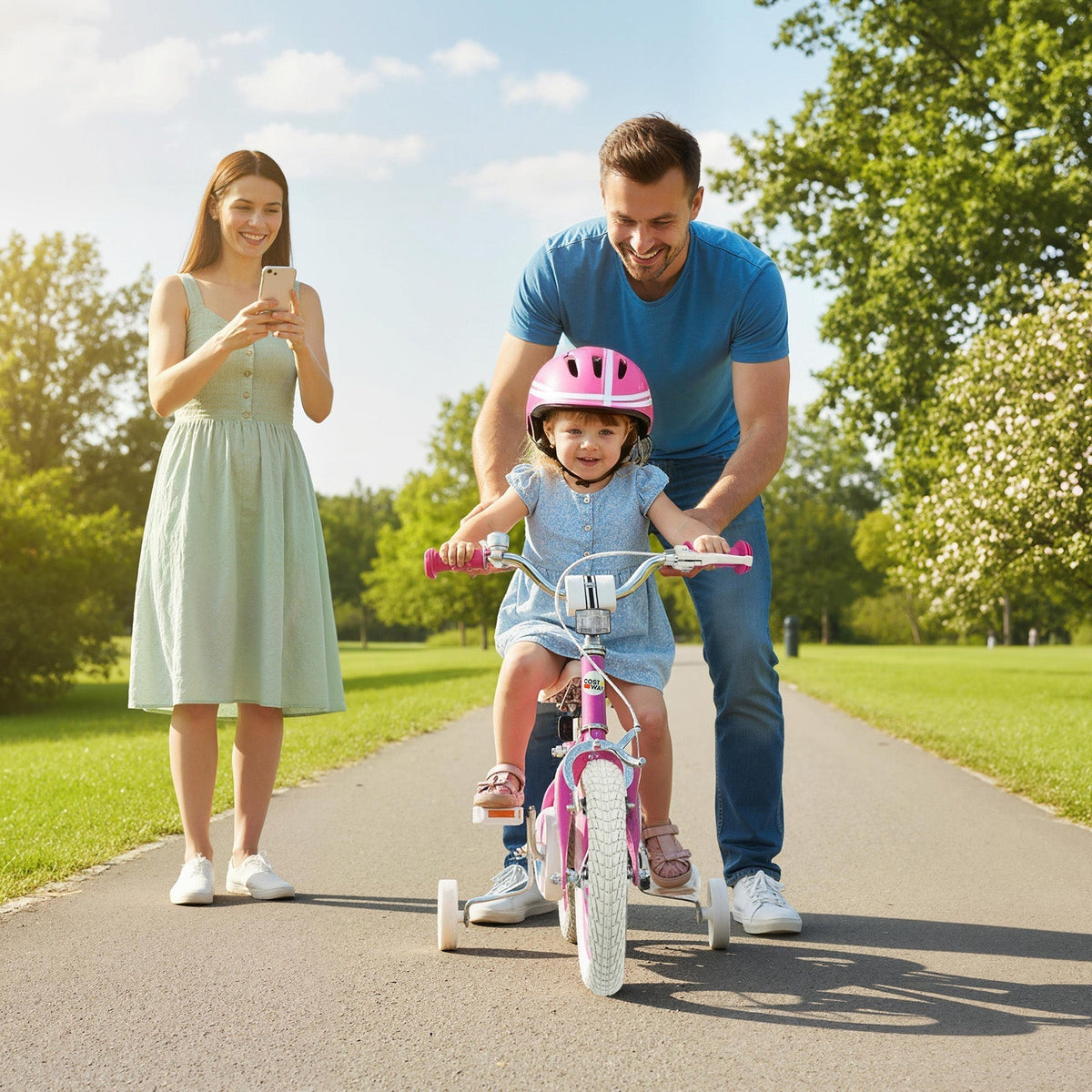 Kids Bike 12-18 Inch with Training Wheels - PinkKids BikeTorqelo.com