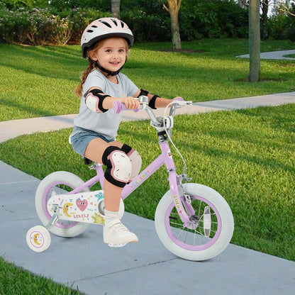 Kids Bike 12-18 Inch with Training Wheels - PurpleKids BikeTorqelo.com
