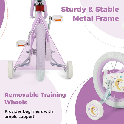 Kids Bike 12-18 Inch with Training Wheels - PurpleKids BikeTorqelo.com