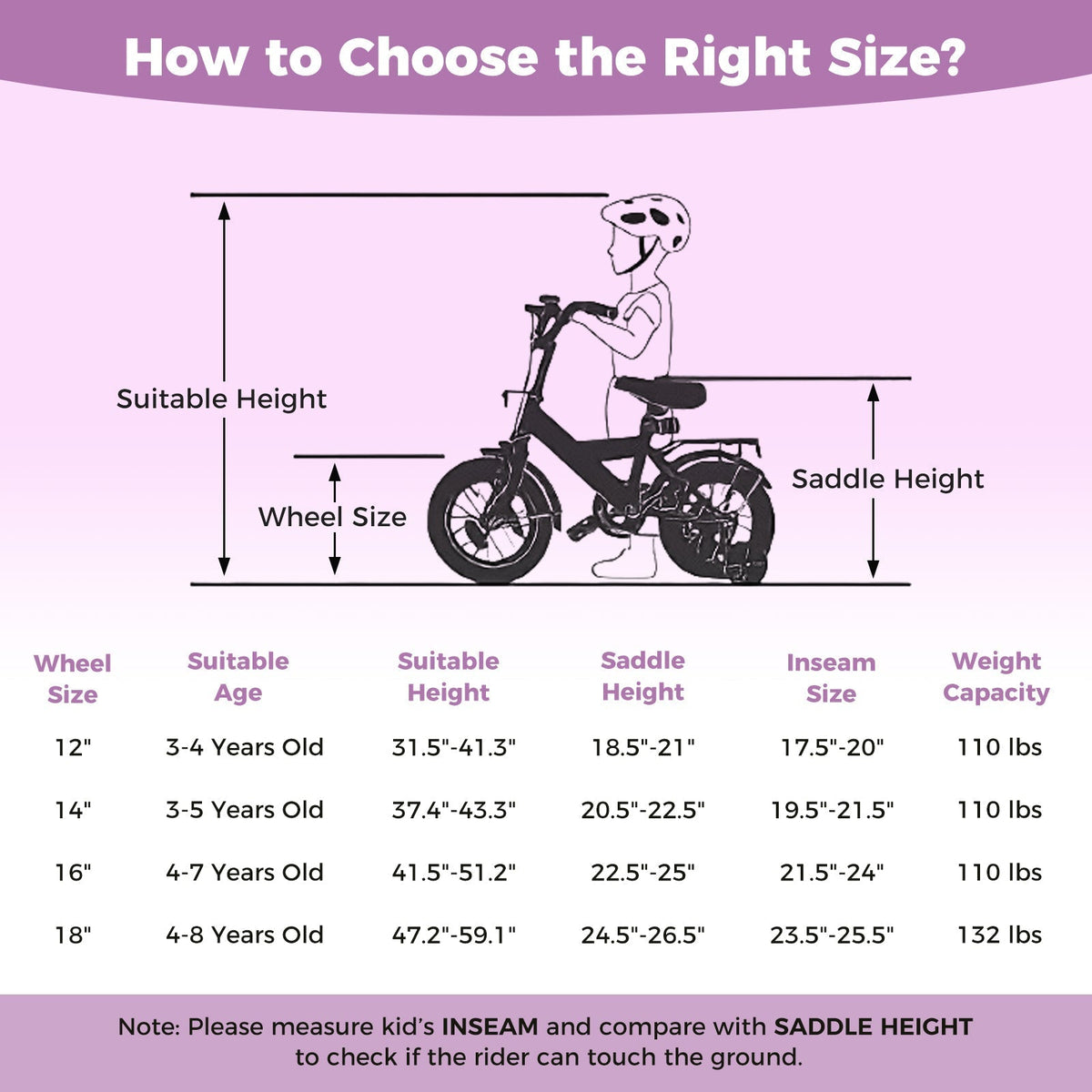 Kids Bike 12-18 Inch with Training Wheels - PurpleKids BikeTorqelo.com