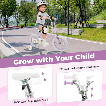 Kids Bike 12-18 Inch with Training Wheels - PurpleKids BikeTorqelo.com