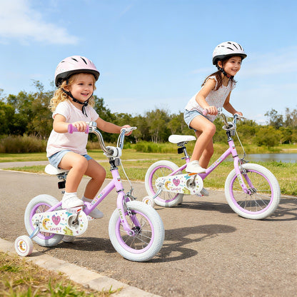 Kids Bike 12-18 Inch with Training Wheels - PurpleKids BikeTorqelo.com