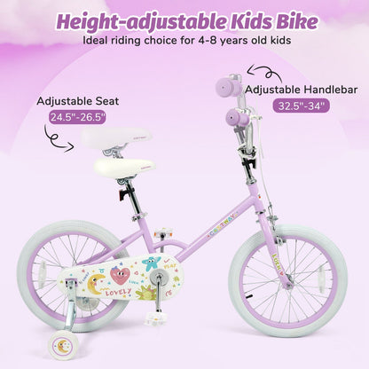 Kids Bike 12-18 Inch with Training Wheels - PurpleKids BikeTorqelo.com
