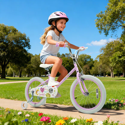 Kids Bike 12-18 Inch with Training Wheels - PurpleKids BikeTorqelo.com