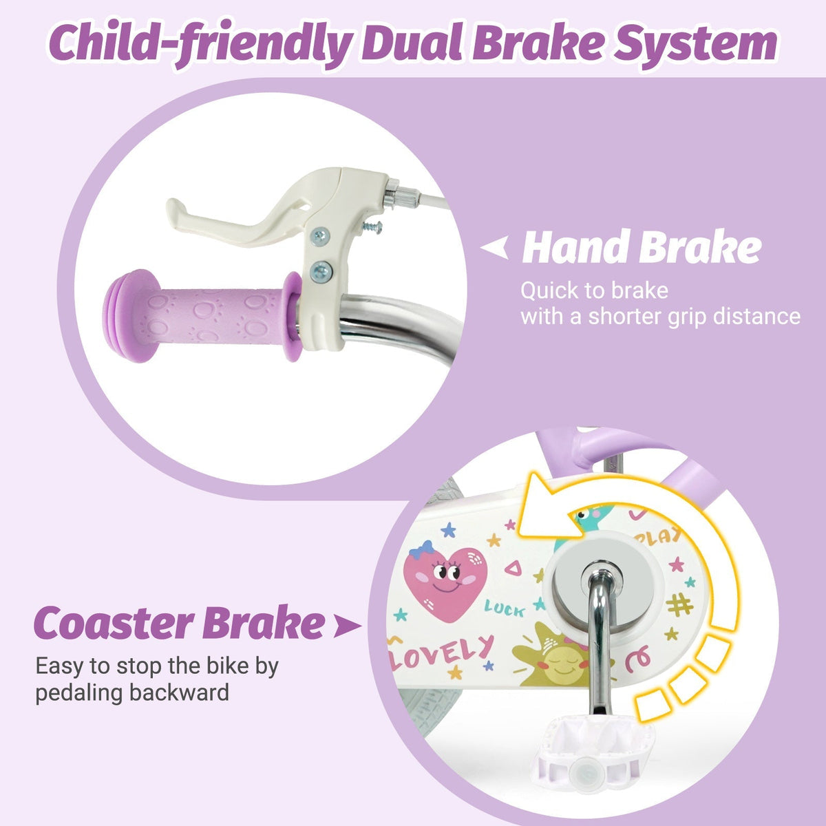 Kids Bike 12-18 Inch with Training Wheels - PurpleKids BikeTorqelo.com