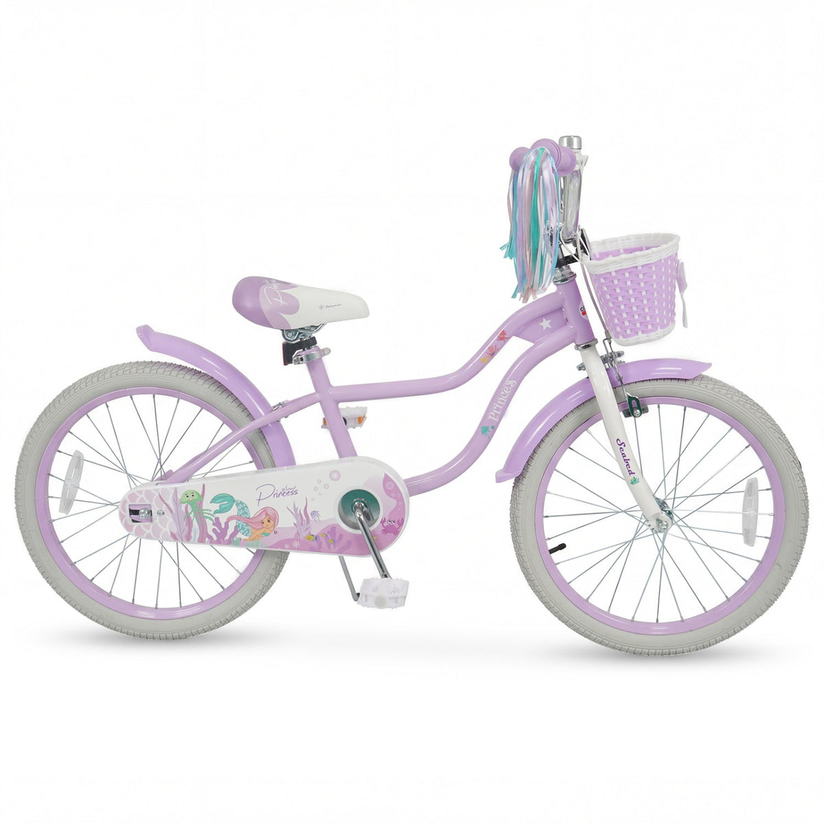 Kids Bike 12-20 Inch with Training Wheels & Basket PurpleKids BikeTorqelo.com
