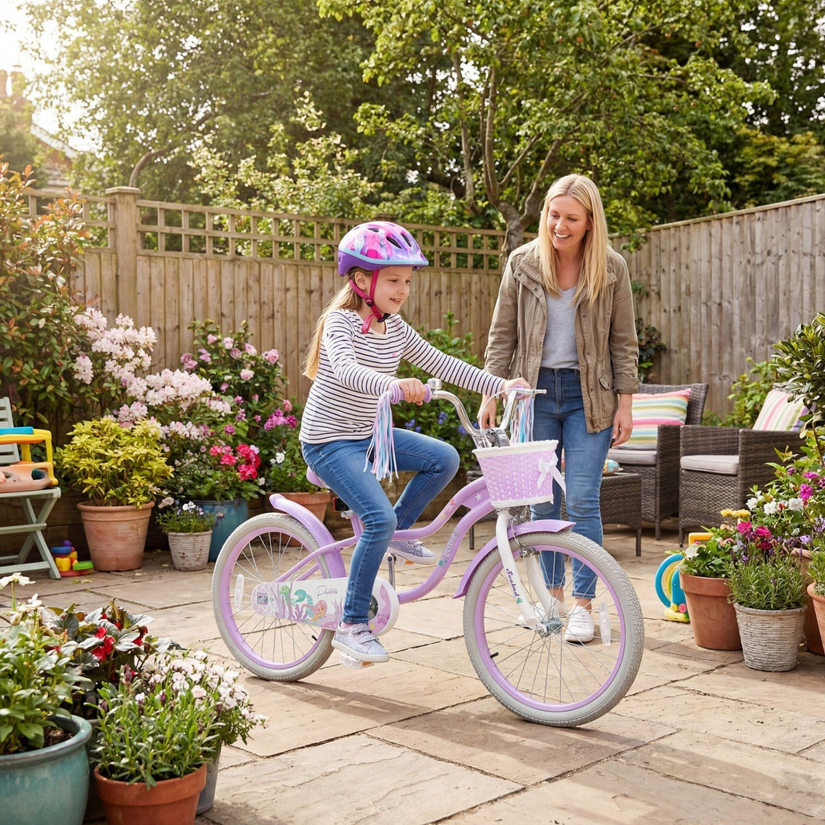 Kids Bike 12-20 Inch with Training Wheels & Basket PurpleKids BikeTorqelo.com