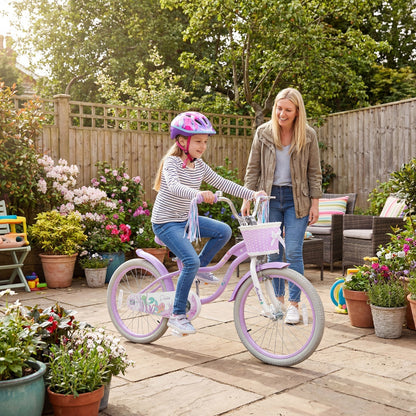 Kids Bike 12-20 Inch with Training Wheels & Basket PurpleKids BikeTorqelo.com