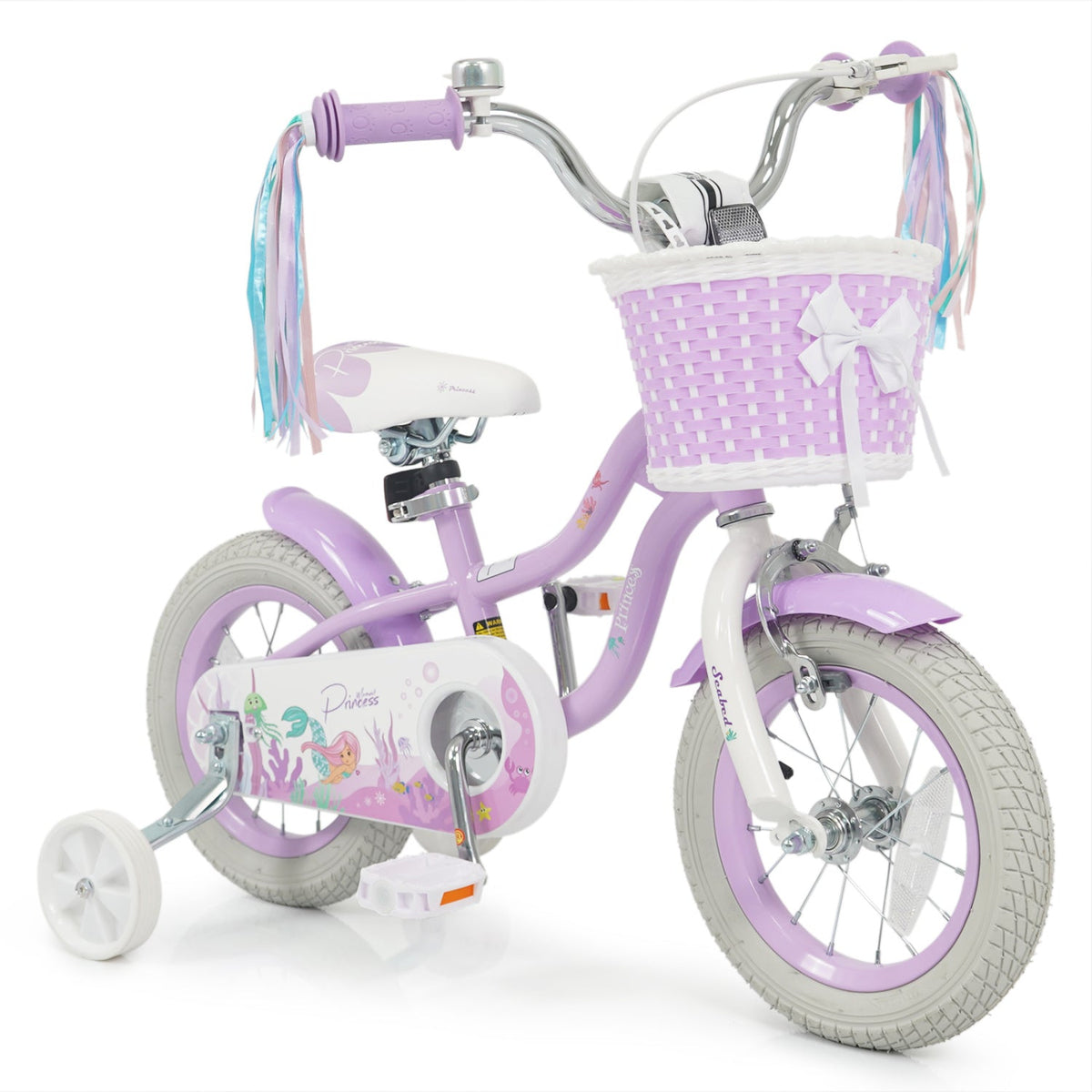 Kids Bike 12-20 Inch with Training Wheels & Basket PurpleKids BikeTorqelo.com