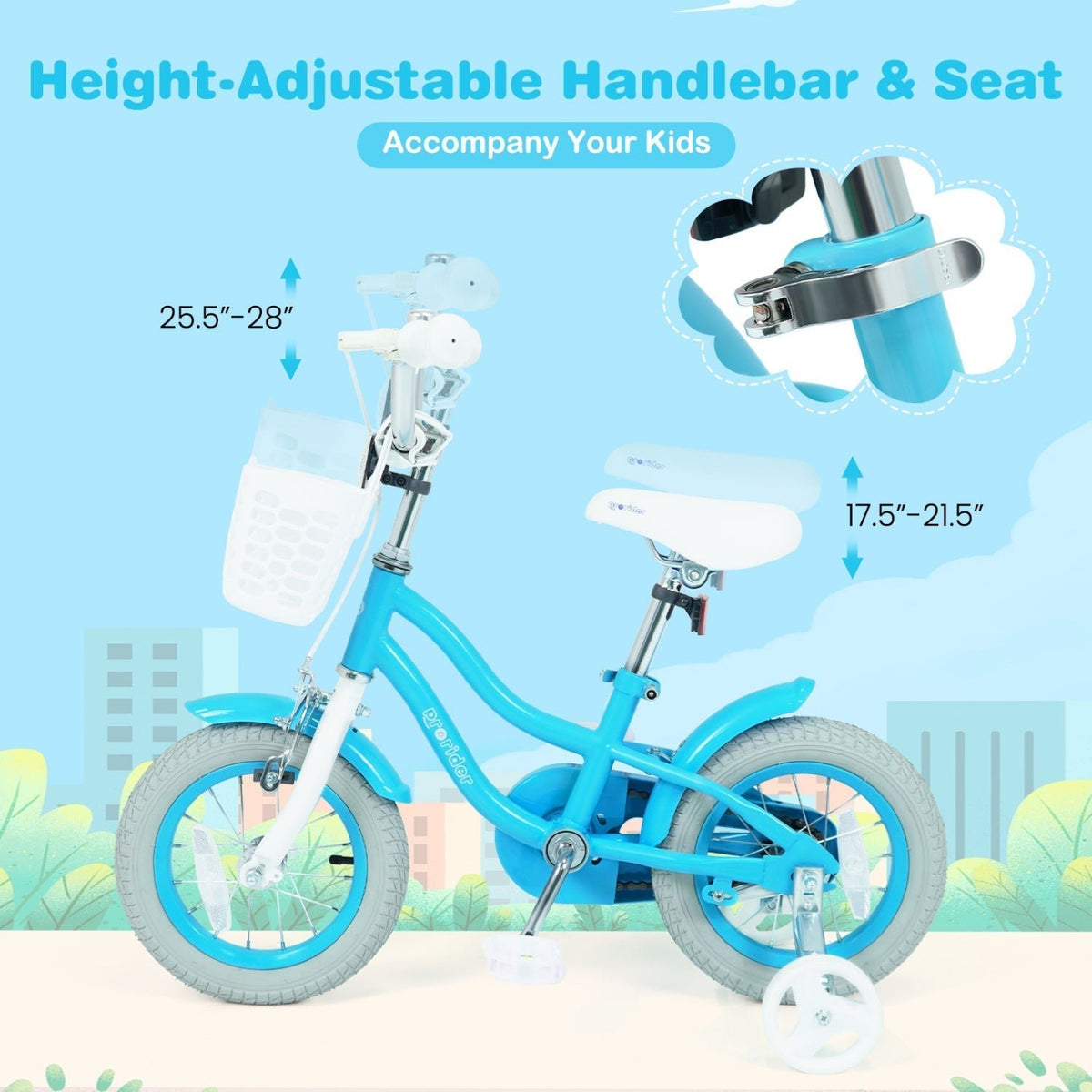 Kids Bike 12 Inch with Training Wheels and Adjustable SeatKids BikeTorqelo.com