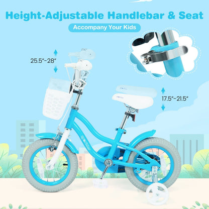 Kids Bike 12 Inch with Training Wheels and Adjustable SeatKids BikeTorqelo.com