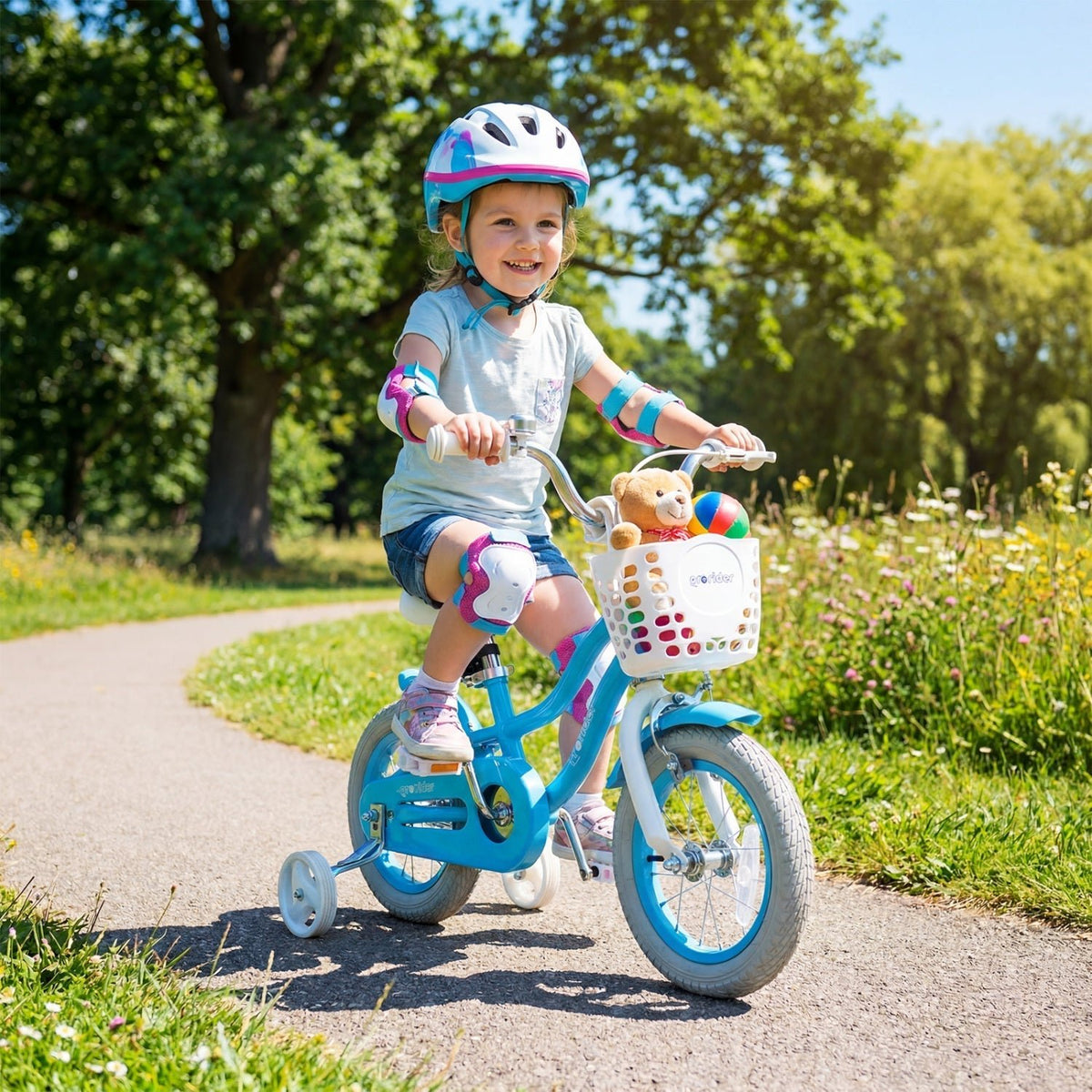 Kids Bike 12 Inch with Training Wheels and Adjustable SeatKids BikeTorqelo.com