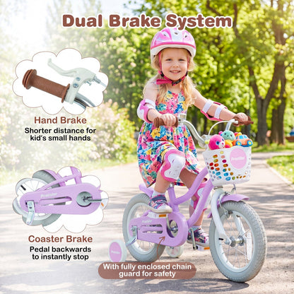 Kids Bike 12 Inch with Training Wheels and Storage BasketKids BikeTorqelo.com