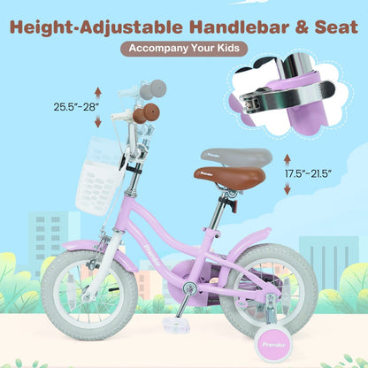 Kids Bike 12 Inch with Training Wheels and Storage BasketKids BikeTorqelo.com