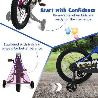 Kids Bike 14-Inch with Removable Training Wheels NavyKids BikeTorqelo.com