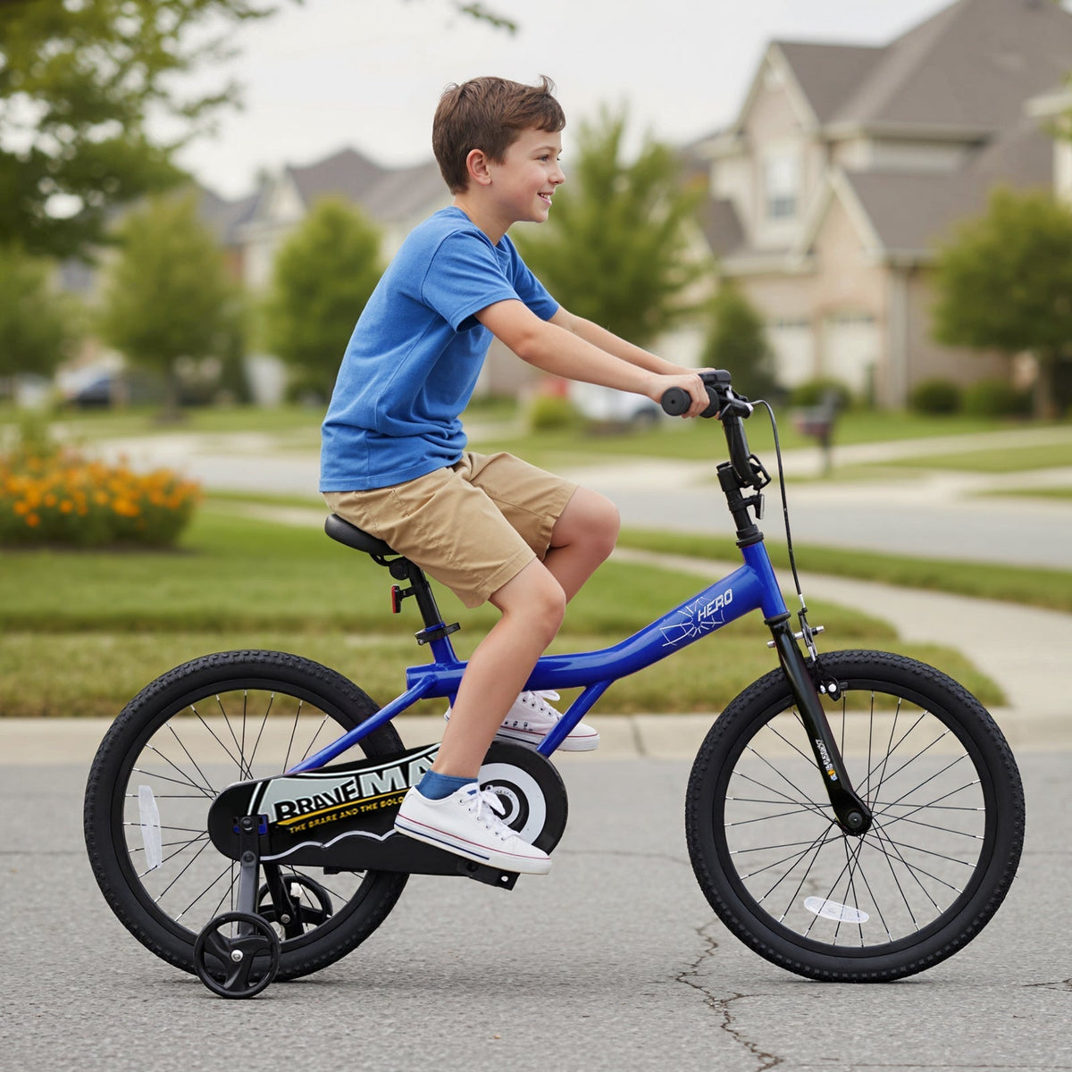 Kids Bike 14-Inch with Removable Training Wheels NavyKids BikeTorqelo.com
