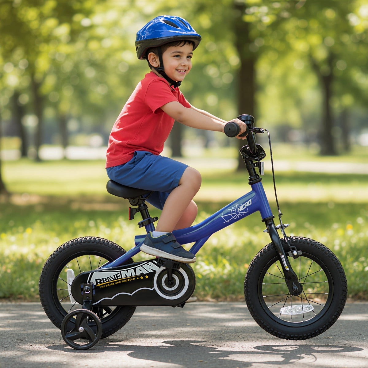 Kids Bike 14-Inch with Removable Training Wheels NavyKids BikeTorqelo.com