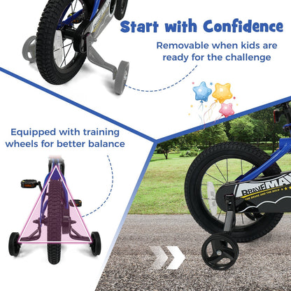 Kids Bike 14-Inch with Removable Training Wheels NavyKids BikeTorqelo.com