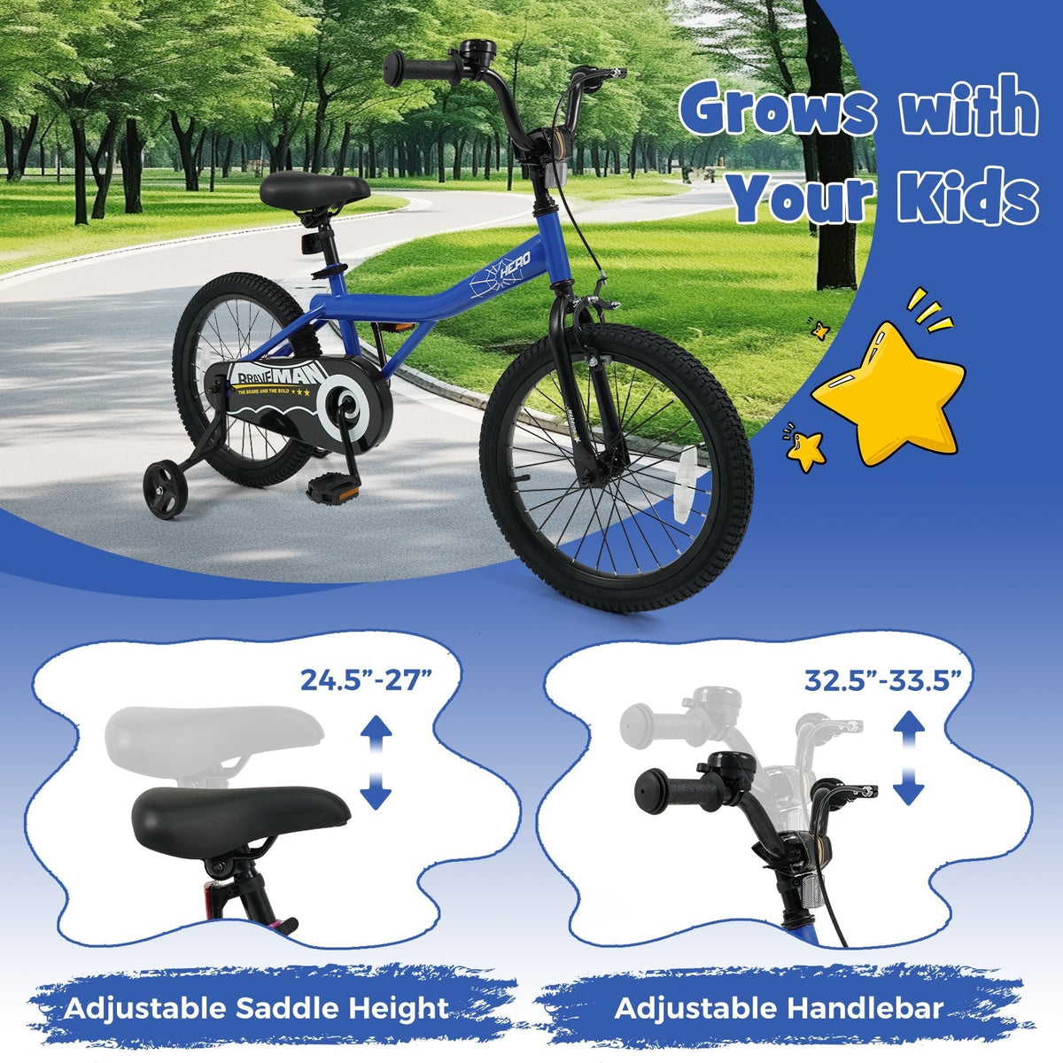 Kids Bike 14-Inch with Removable Training Wheels NavyKids BikeTorqelo.com