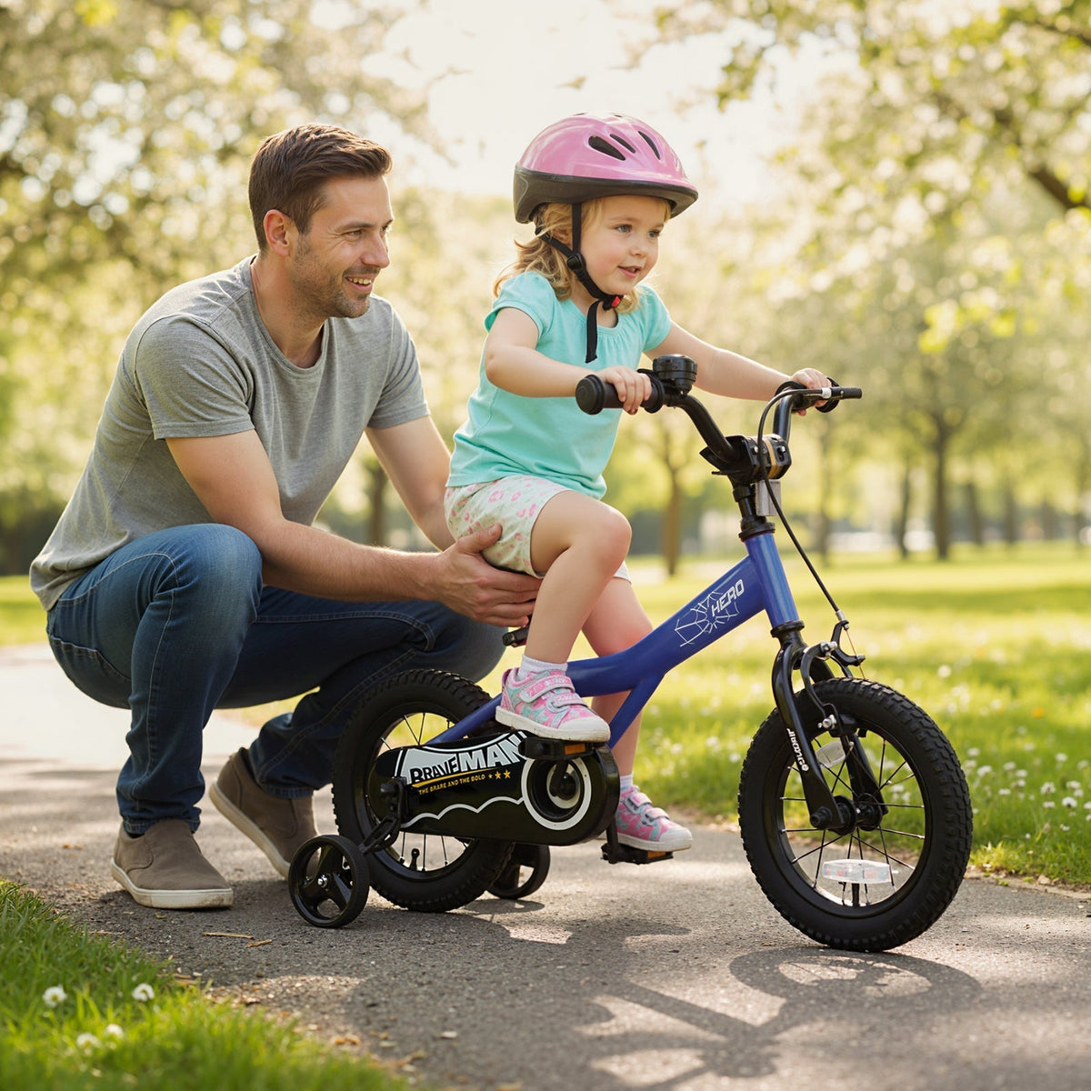 Kids Bike 14-Inch with Removable Training Wheels NavyKids BikeTorqelo.com