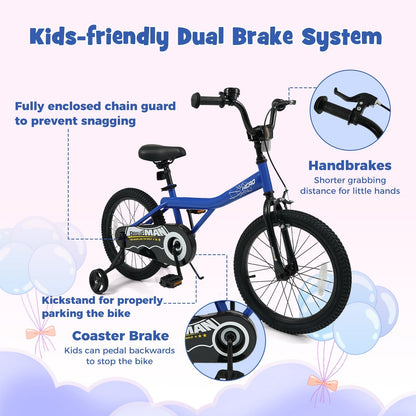 Kids Bike 14-Inch with Removable Training Wheels NavyKids BikeTorqelo.com