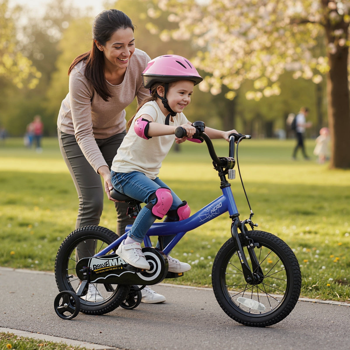 Kids Bike 14-Inch with Removable Training Wheels NavyKids BikeTorqelo.com