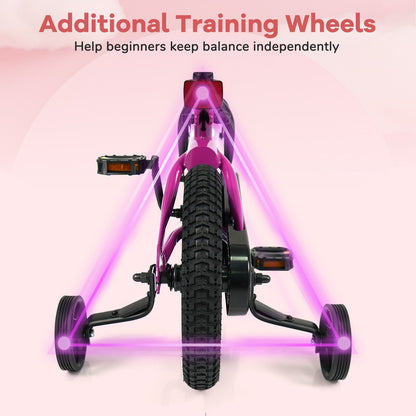 Kids Bike 14-Inch with Removable Training Wheels PinkKids BikeTorqelo.com