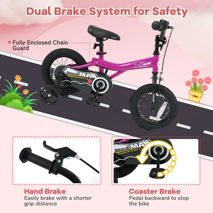 Kids Bike 14-Inch with Removable Training Wheels PinkKids BikeTorqelo.com