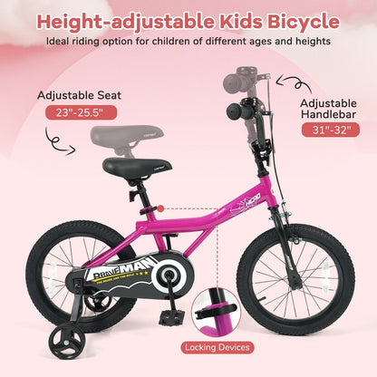 Kids Bike 14-Inch with Removable Training Wheels PinkKids BikeTorqelo.com
