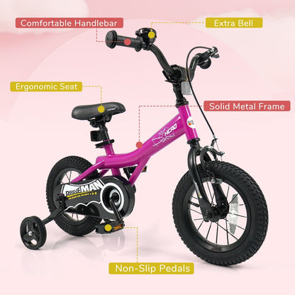 Kids Bike 14-Inch with Removable Training Wheels PinkKids BikeTorqelo.com