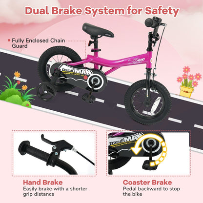 Kids Bike 14-Inch with Removable Training Wheels PinkKids BikeTorqelo.com