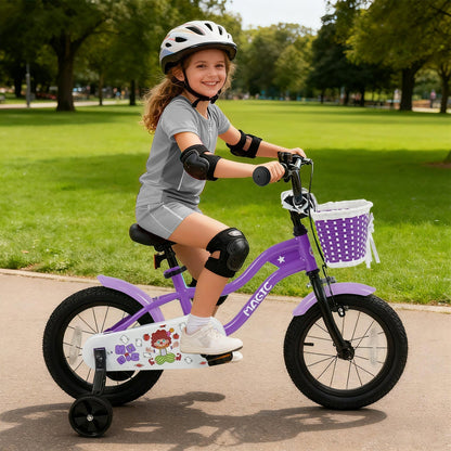 Kids Bike with Training Wheels 12-18 Inch - PurpleKids BikeTorqelo.com