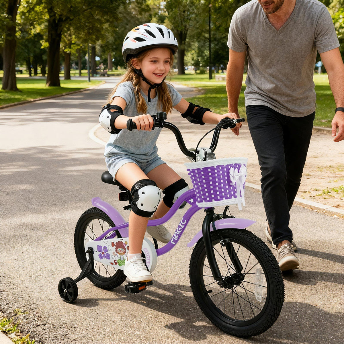 Kids Bike with Training Wheels 12-18 Inch - PurpleKids BikeTorqelo.com