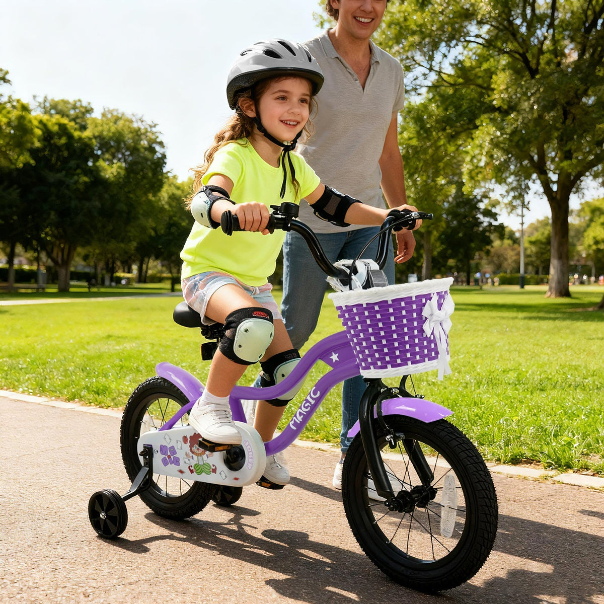 Kids Bike with Training Wheels 12-18 Inch - PurpleKids BikeTorqelo.com