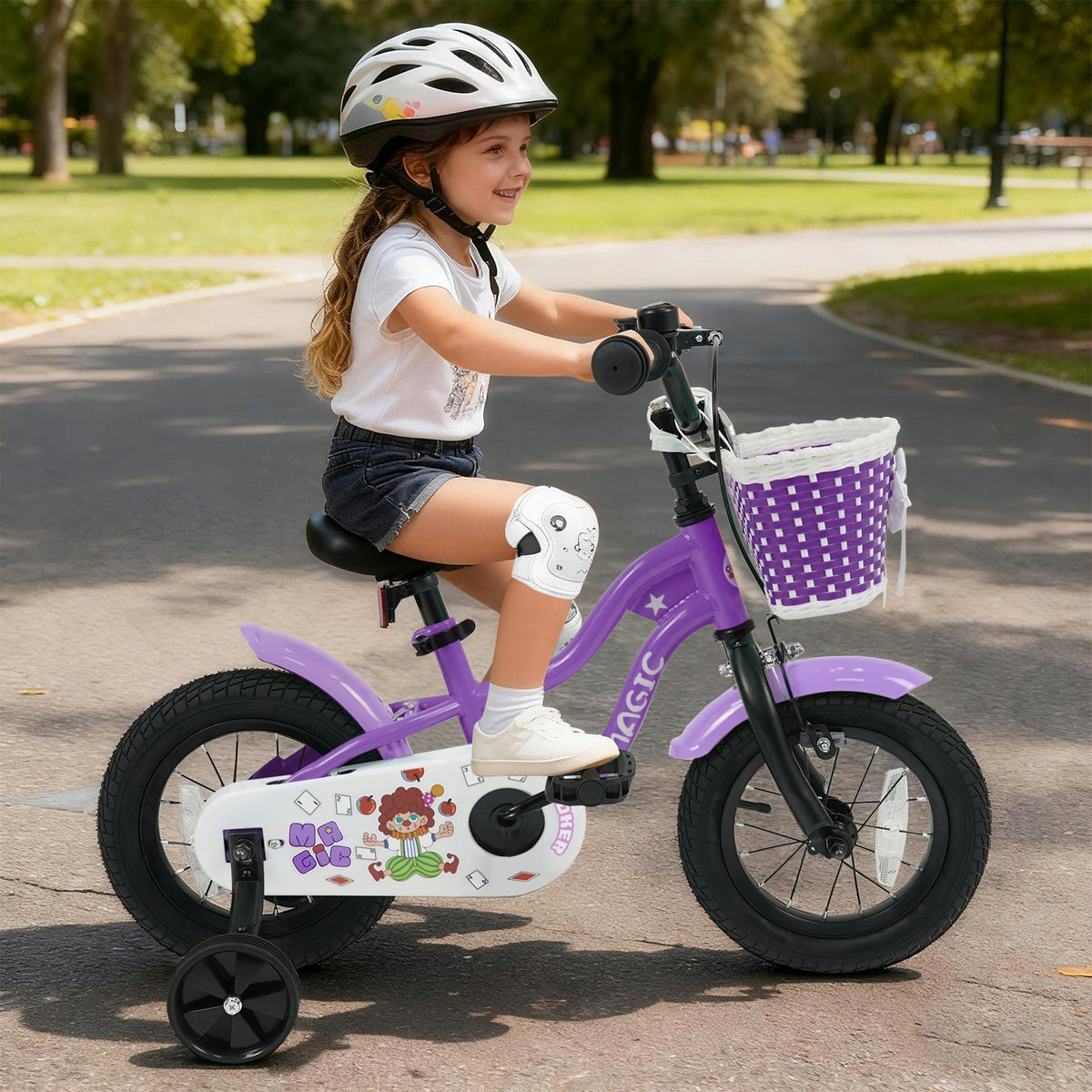 Kids Bike with Training Wheels 12-18 Inch - PurpleKids BikeTorqelo.com