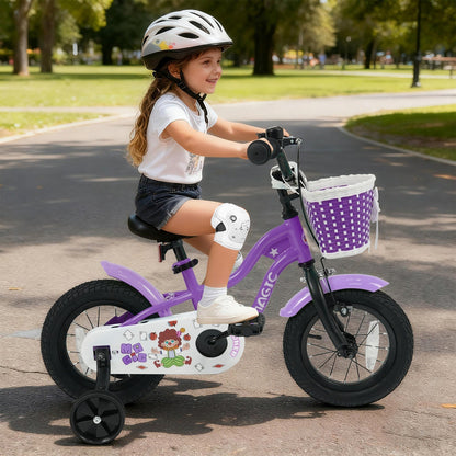 Kids Bike with Training Wheels 12-18 Inch - PurpleKids BikeTorqelo.com