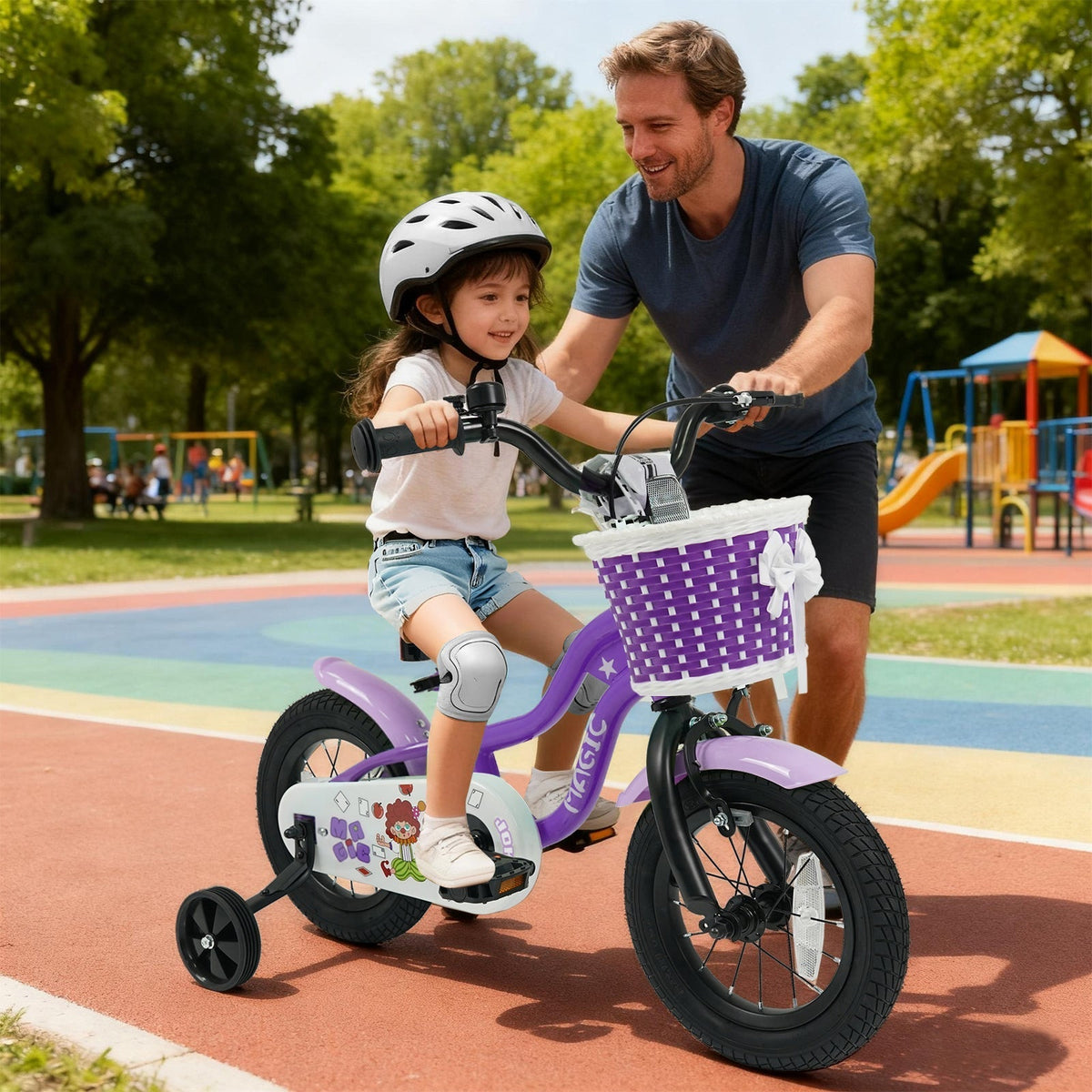 Kids Bike with Training Wheels 12-18 Inch - PurpleKids BikeTorqelo.com