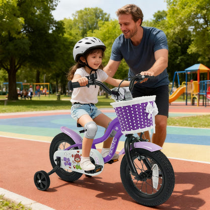 Kids Bike with Training Wheels 12-18 Inch - PurpleKids BikeTorqelo.com