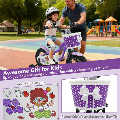 Kids Bike with Training Wheels 12-18 Inch - PurpleKids BikeTorqelo.com