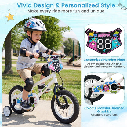 Kids Bike with Training Wheels 12-18 Inch WhiteKids BikeTorqelo.com