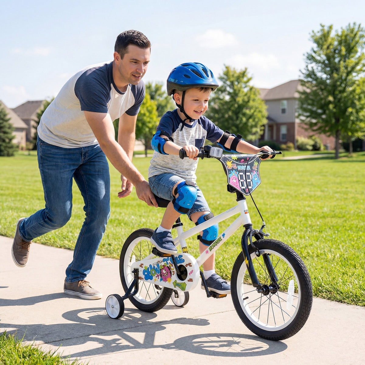 Kids Bike with Training Wheels 12-18 Inch WhiteKids BikeTorqelo.com