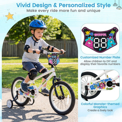 Kids Bike with Training Wheels 12-18 Inch WhiteKids BikeTorqelo.com