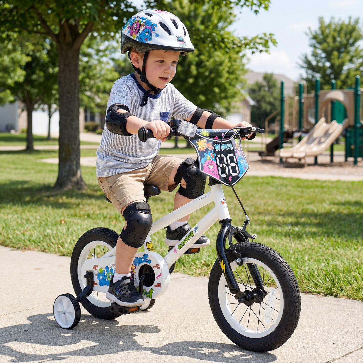 Kids Bike with Training Wheels 12-18 Inch WhiteKids BikeTorqelo.com