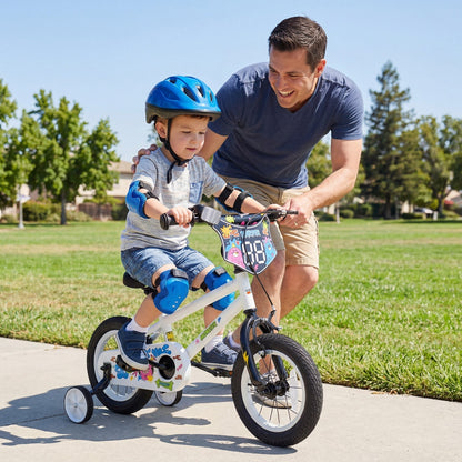 Kids Bike with Training Wheels 12-18 Inch WhiteKids BikeTorqelo.com