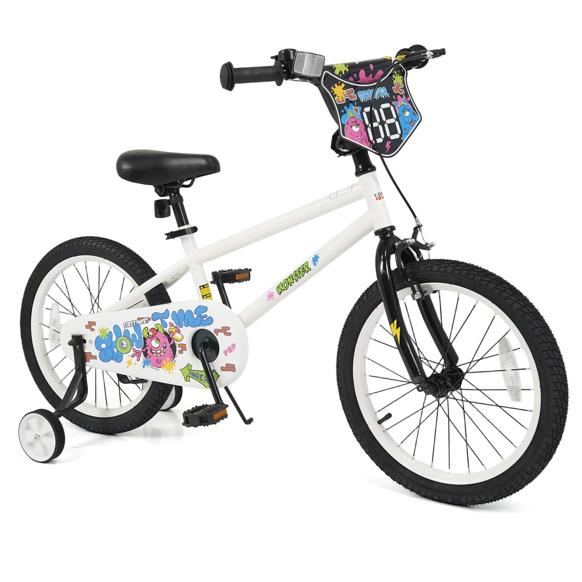 Kids Bike with Training Wheels 12-18 Inch WhiteKids BikeTorqelo.com