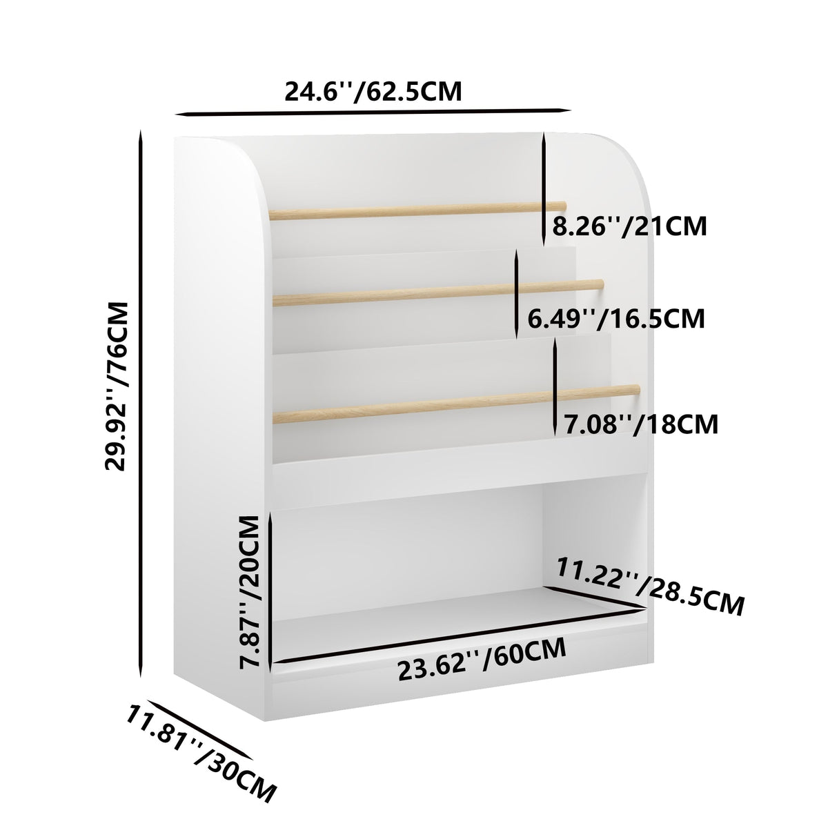 Kids Bookshelf with 3-Tier Front-Facing Display & Toy StorageKids BookshelfTorqelo.com